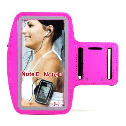 Samsung Galaxy Note 4 3 2 Sports Armband (Hot Pink)